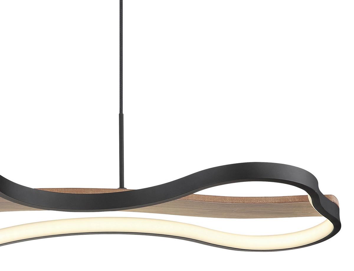 Led Függőlámpa 67181h - sötétbarna/fekete, Design, műanyag/fa (80,6/29/150cm) - Globo