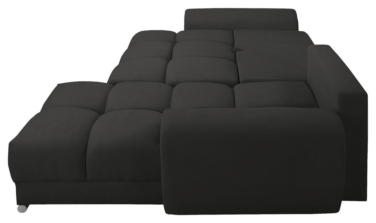 Ecksofa Azzuro Dunkelgrau S: 256x175cm - Dunkelgrau/Silberfarben, Design, Textil (256/175cm) - Livetastic