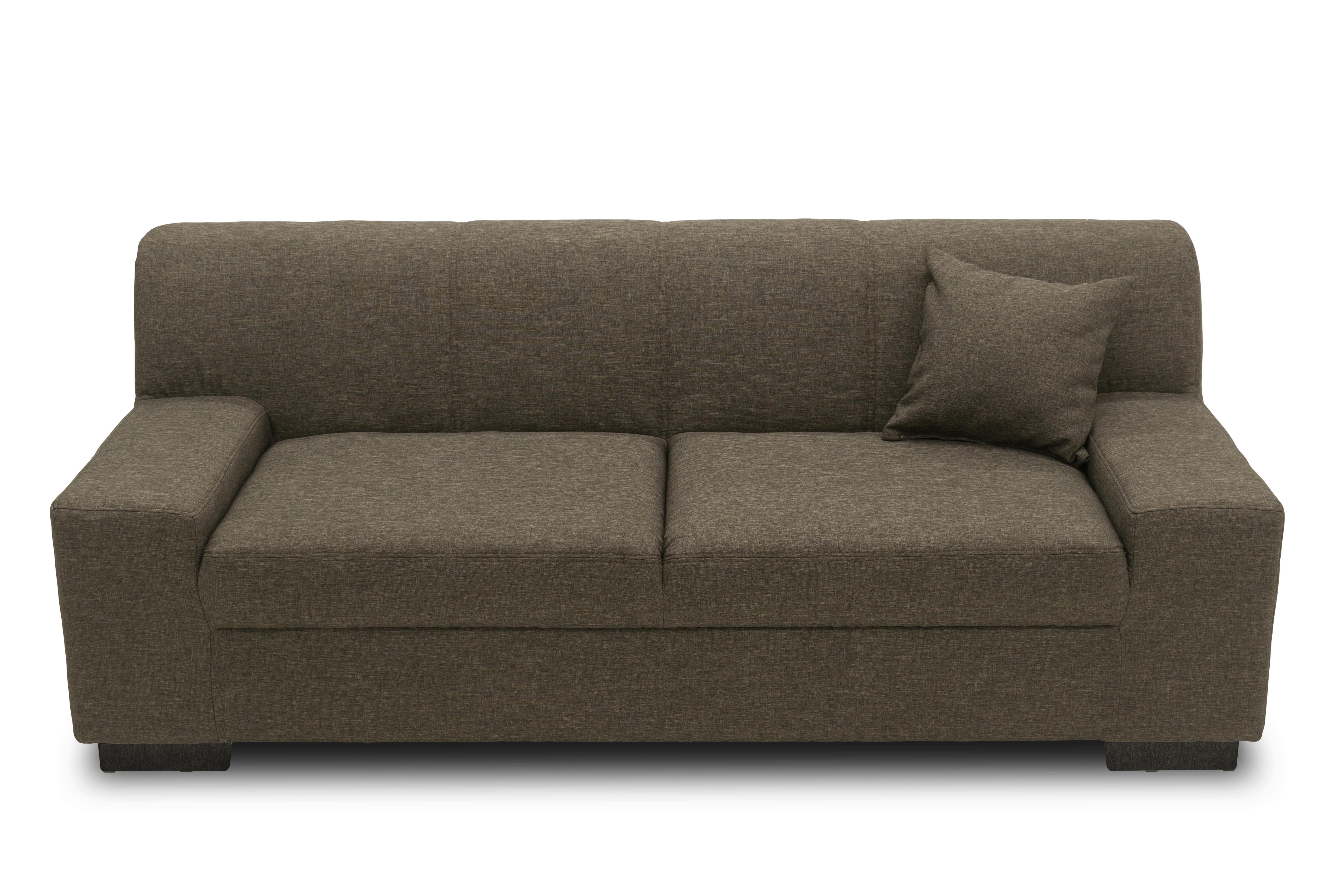 2-Sitzer-Sofa Norma Grau/Braun Webstoff - Wengefarben/Graubraun, Design, Textil (194/74/85cm) - MID.YOU