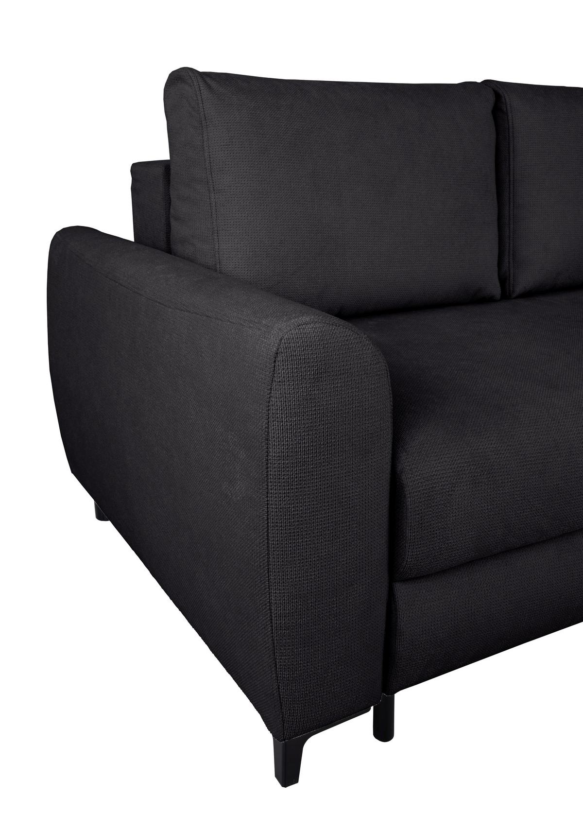 Ecksofa Moli, Schwarz S: 236x148 cm - Schwarz, Design, Textil (236/148cm) - MID.YOU