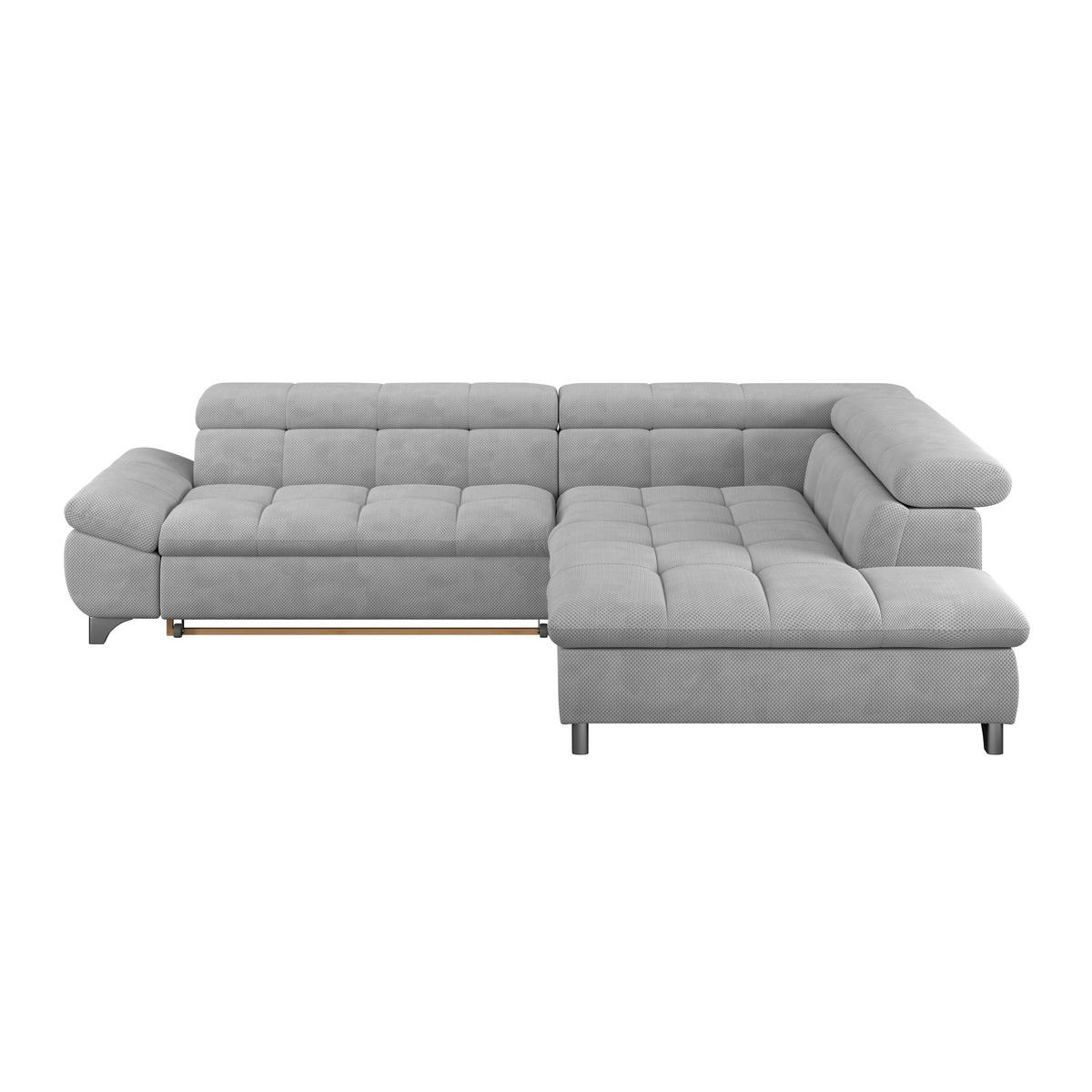 Ecksofa Gemini Hellgrau, B: 312 Cm - Chromfarben/Hellgrau, KONVENTIONELL, Textil (312/234cm)
