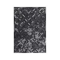 Flachwebteppich, 80x150 cm Spark 410 Schwarz / Silber - Silberfarben/Schwarz, Basics, Leder (80/150cm) - Novel