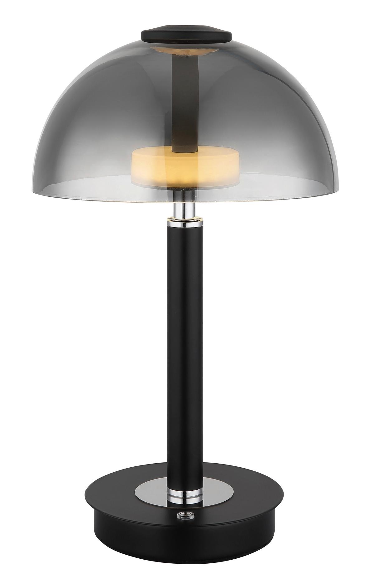 LED-Tischleuchte 21953s - Chromfarben/Schwarz, Basics, Glas/Kunststoff (18/31,5cm) - Globo