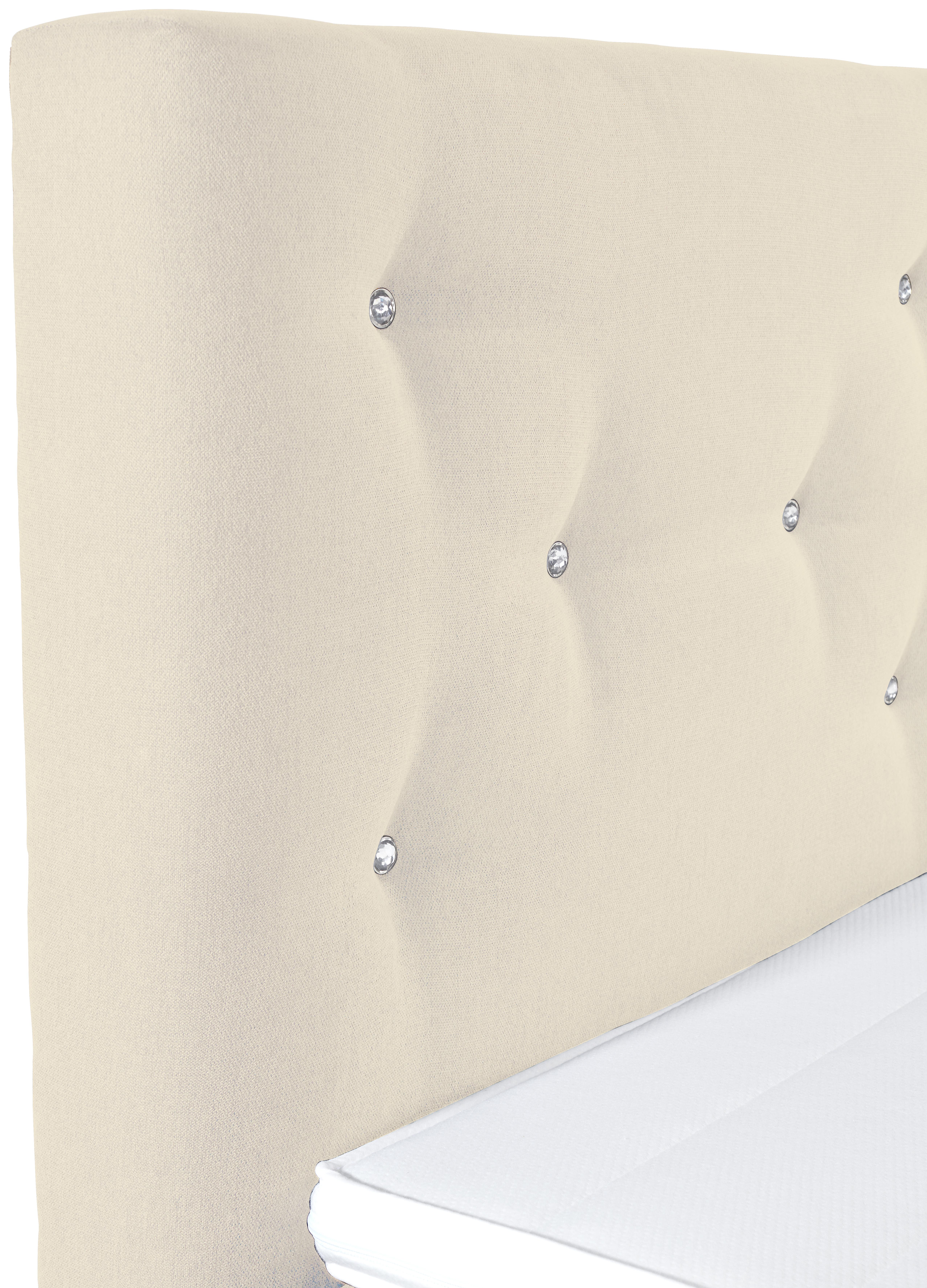 Boxspringbett mit Topper Lederlook 180x200 Luminosa - Beige/Schwarz, MODERN, Textil (180/200cm)