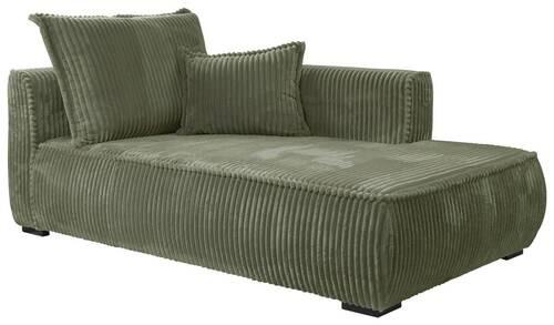 Recamiere Modena Rechts Grün, B: 208 cm - Schwarz/Grün, Design, Textil (207/75/121cm) - MID.YOU