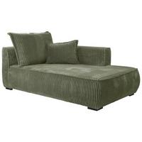 Recamiere Modena Rechts Grün, B: 208 Cm - Schwarz/Grün, Design, Textil (207/75/121cm) - MID.YOU