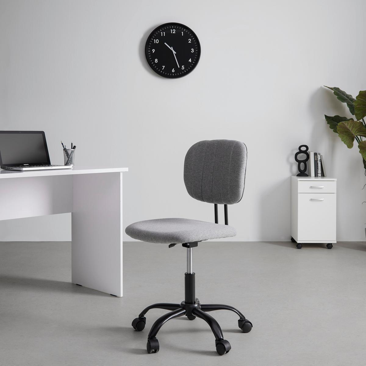 Otočná stolička TOM -CENOVÝ TRHÁK - čierna/sivá, Modern, kov/textil (55/79-89/56cm) - Based