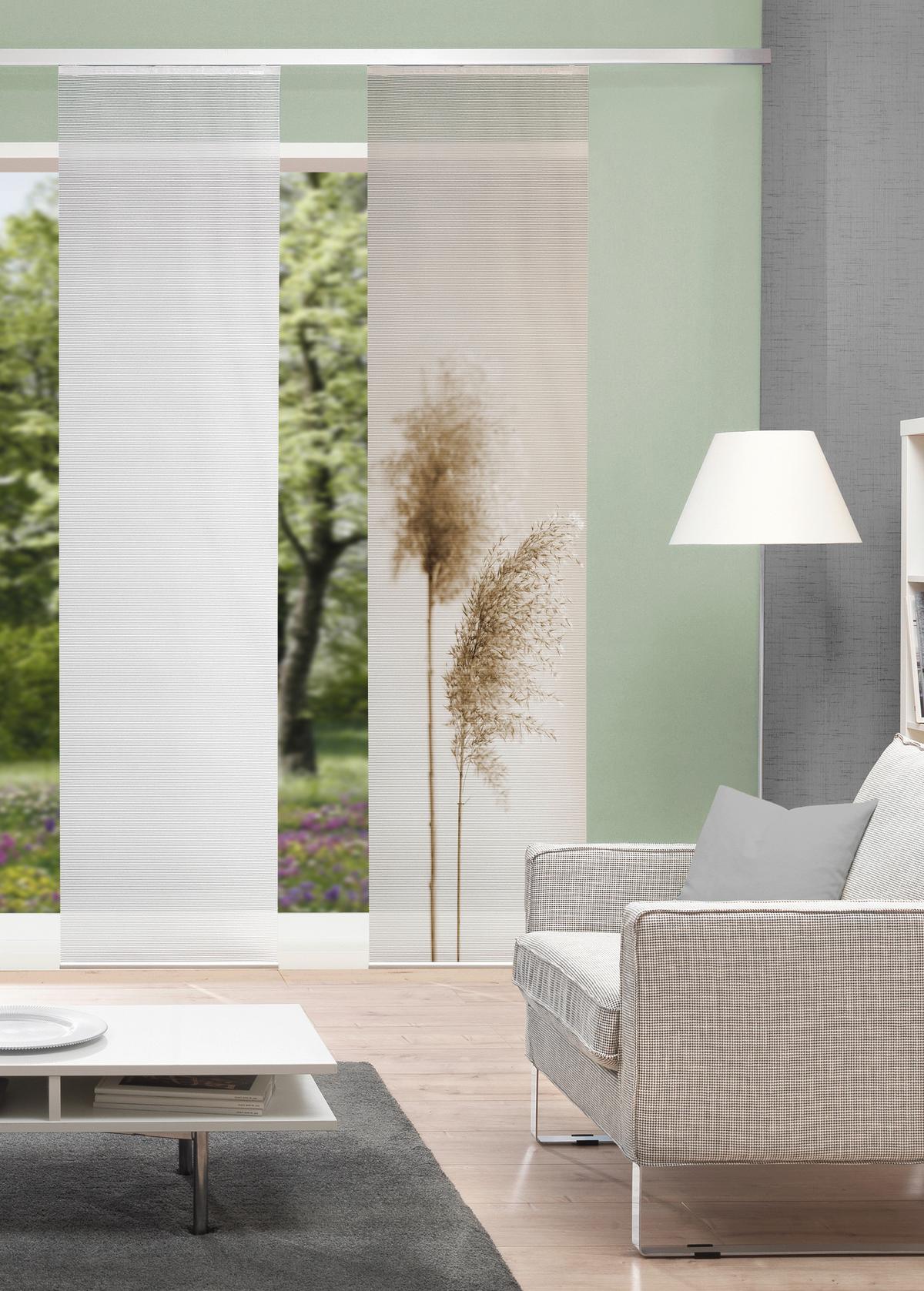 Flächenvorhang Irlos - Sandfarben, Natur, Textil (60/260cm)