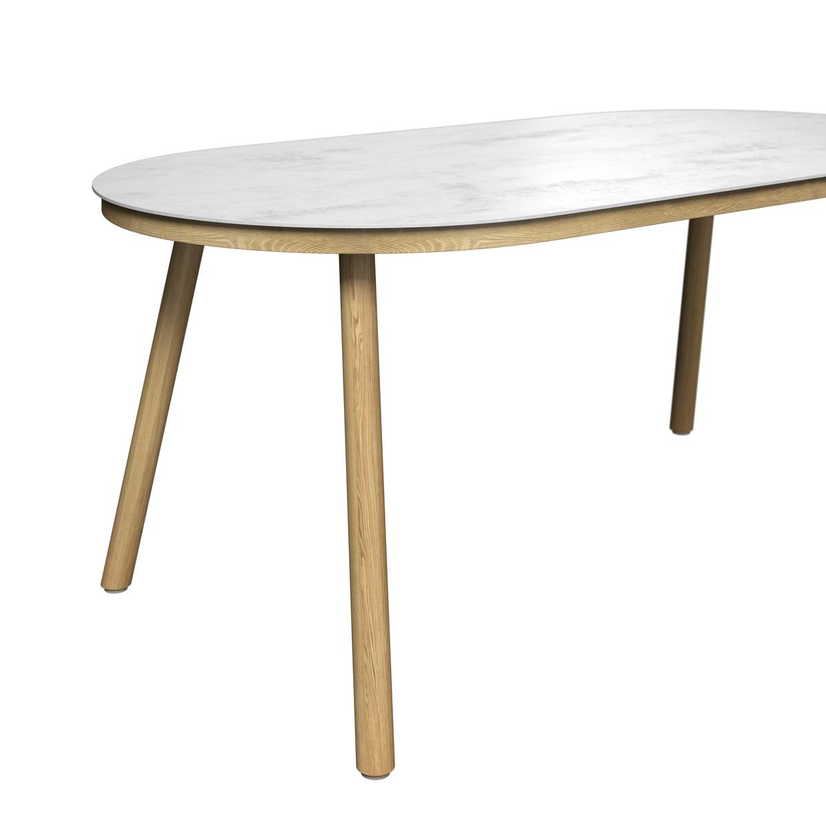 Gartentisch Kiel - Weiß/Naturfarben, MODERN, Kunststoff/Metall (180/74/90cm) - Beldano