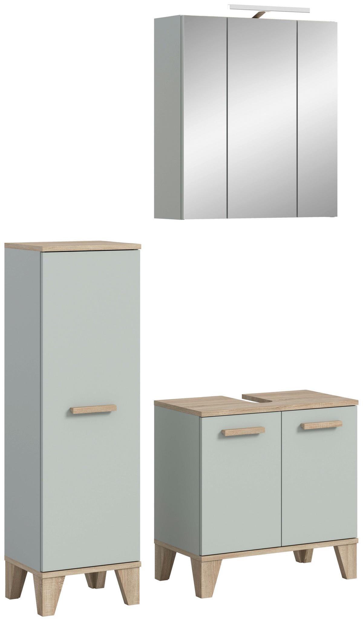 Badezimmer Star Hellgrün/Eiche Dekor B: 94cm - Eichefarben/Hellgrün, MODERN, Holzwerkstoff (94/184/34cm) - MID.YOU