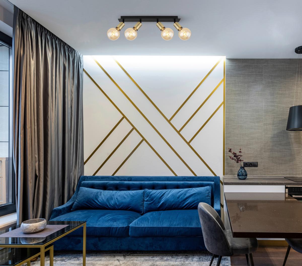 Strahler 54998-4b - Schwarz, Design, Metall (50/6/10,5cm) - Globo