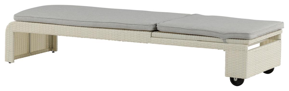 Sonnenliege London Kunststoff verstellbar - Weiß, KONVENTIONELL, Kunststoff (60/32/196cm) - Gardenson