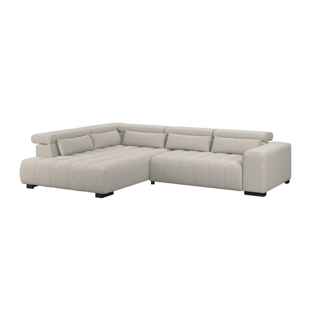 Ecksofa Matera Beige/Naturfarben 226x311 cm - Beige/Schwarz, Trend, Textil (226/311cm)