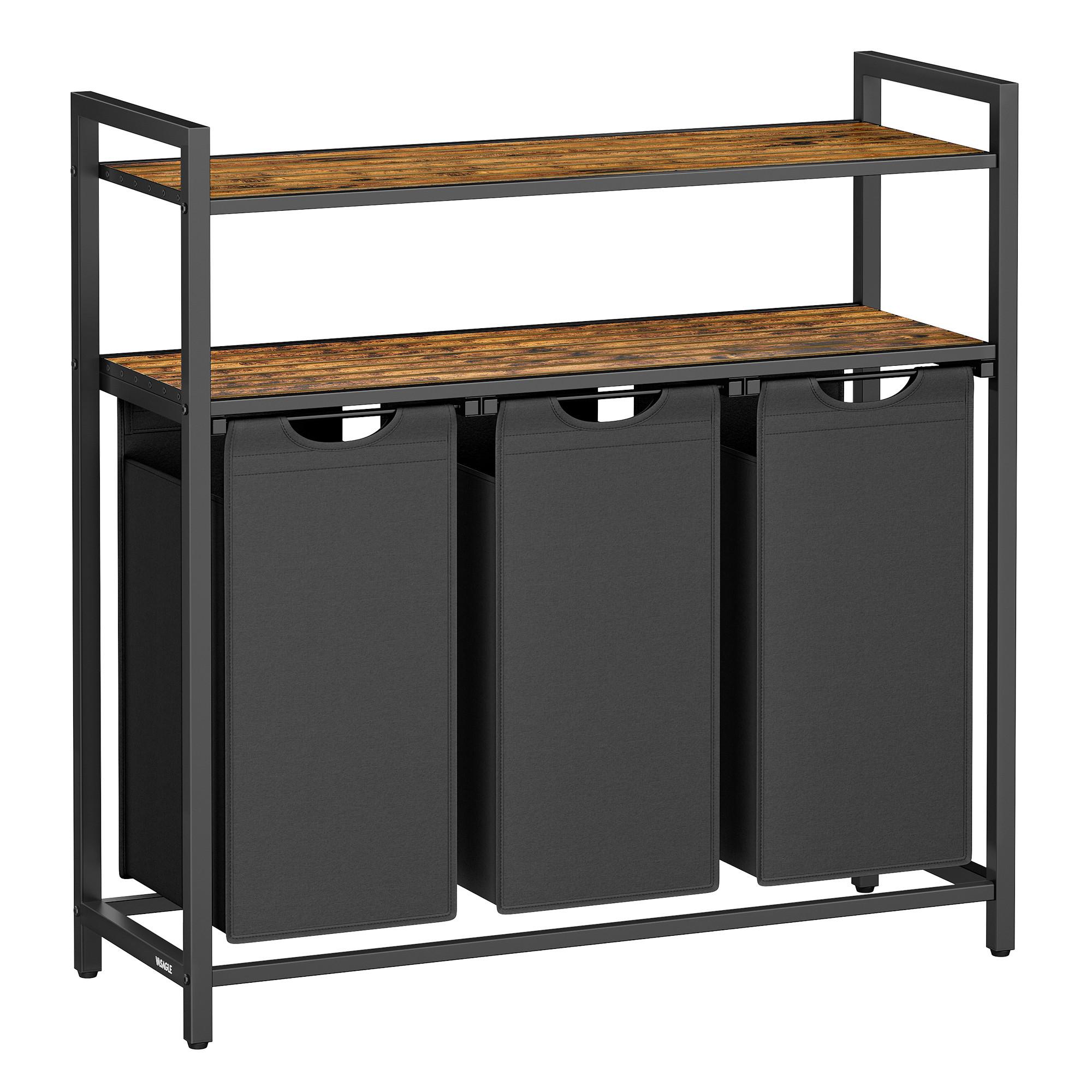 Wäschekorb Luandry Basket - Schwarz/Braun, MODERN, Holzwerkstoff/Metall (92,5/92/33cm) - MID.YOU