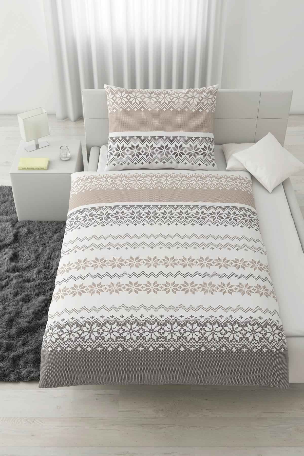 POVLEČENÍ SNOW ROSE - šedá/bílá, textil (140/200cm) - Mömax