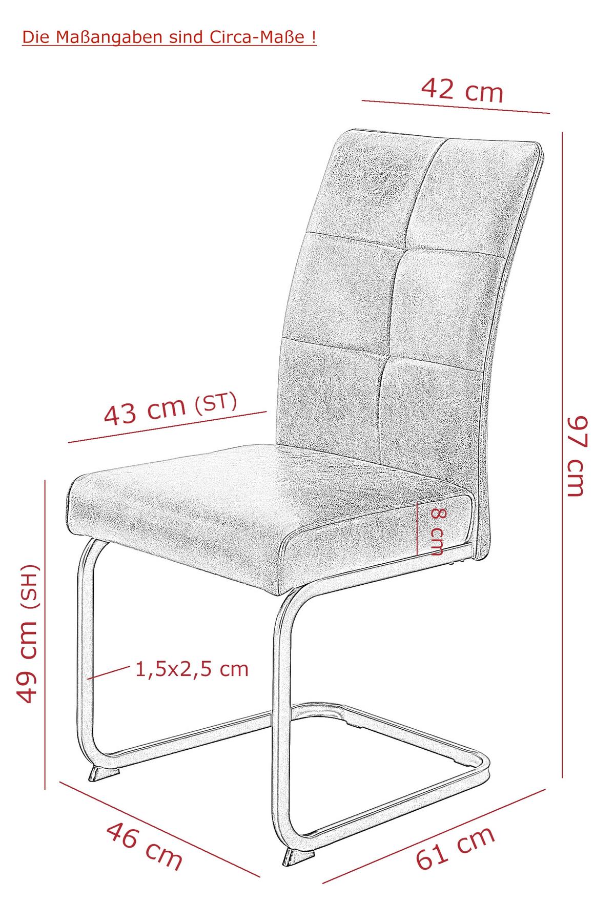 SCHWINGSTUHL-SET MALTA III S 4ER-SET - Schlammfarben/Schwarz, MODERN, Textil/Metall (45/96,5/60cm) - P & B