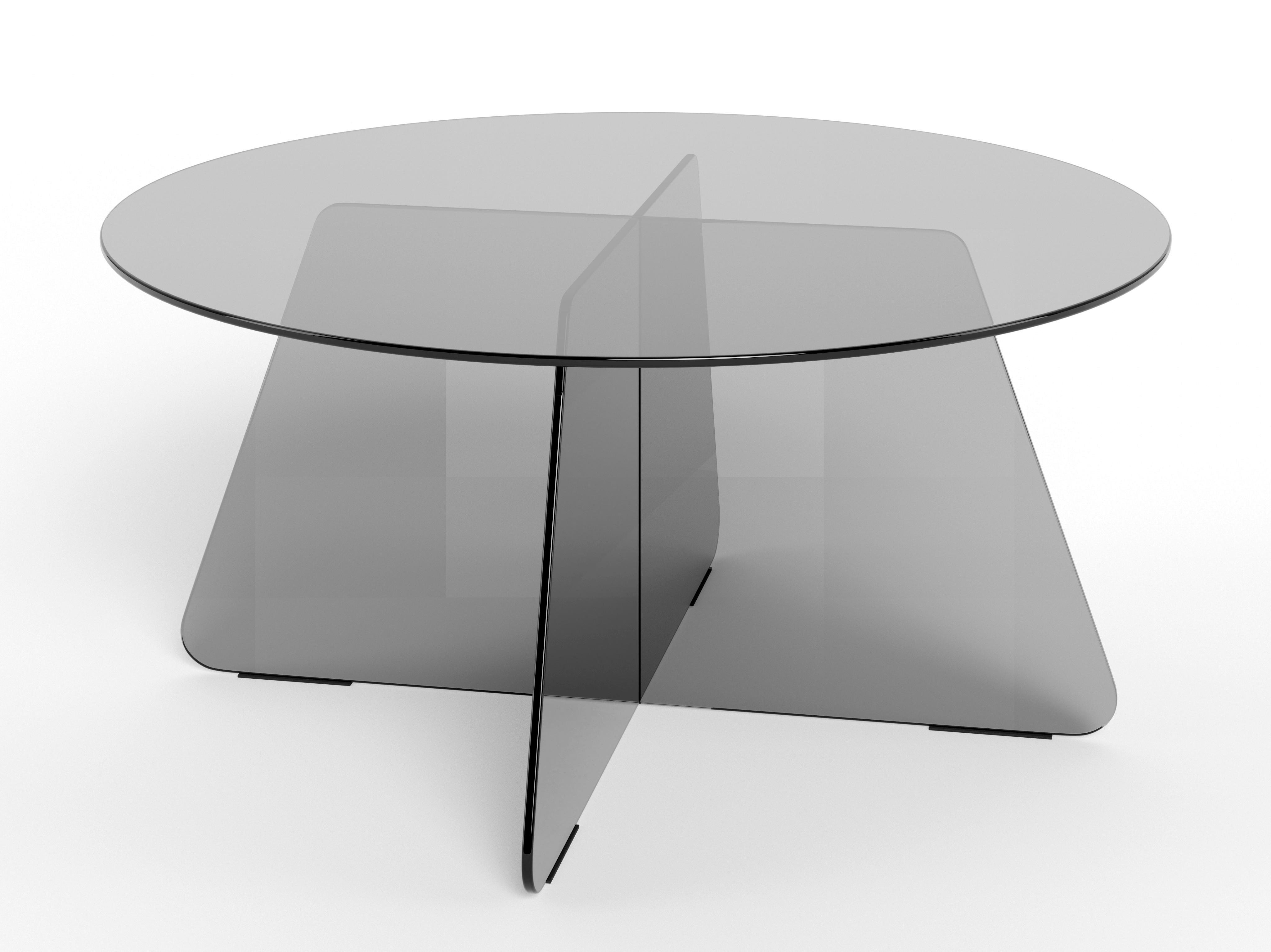 KONFERENČNÝ STOLÍK SAMOS - sivá, Design, sklo (80/80/40cm) - MID.YOU