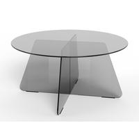 KONFERENČNÝ STOLÍK SAMOS - sivá, Design, sklo (80/80/40cm) - MID.YOU