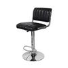 Barhocker mit Lehne 2er-Set Midnight Lederlook Schwarz - Schwarz, MODERN, Metall (51,5/109/43cm) - Kayoom