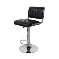 Barhocker mit Lehne 2er-Set Midnight Lederlook Schwarz - Schwarz, MODERN, Metall (51,5/109/43cm) - Kayoom