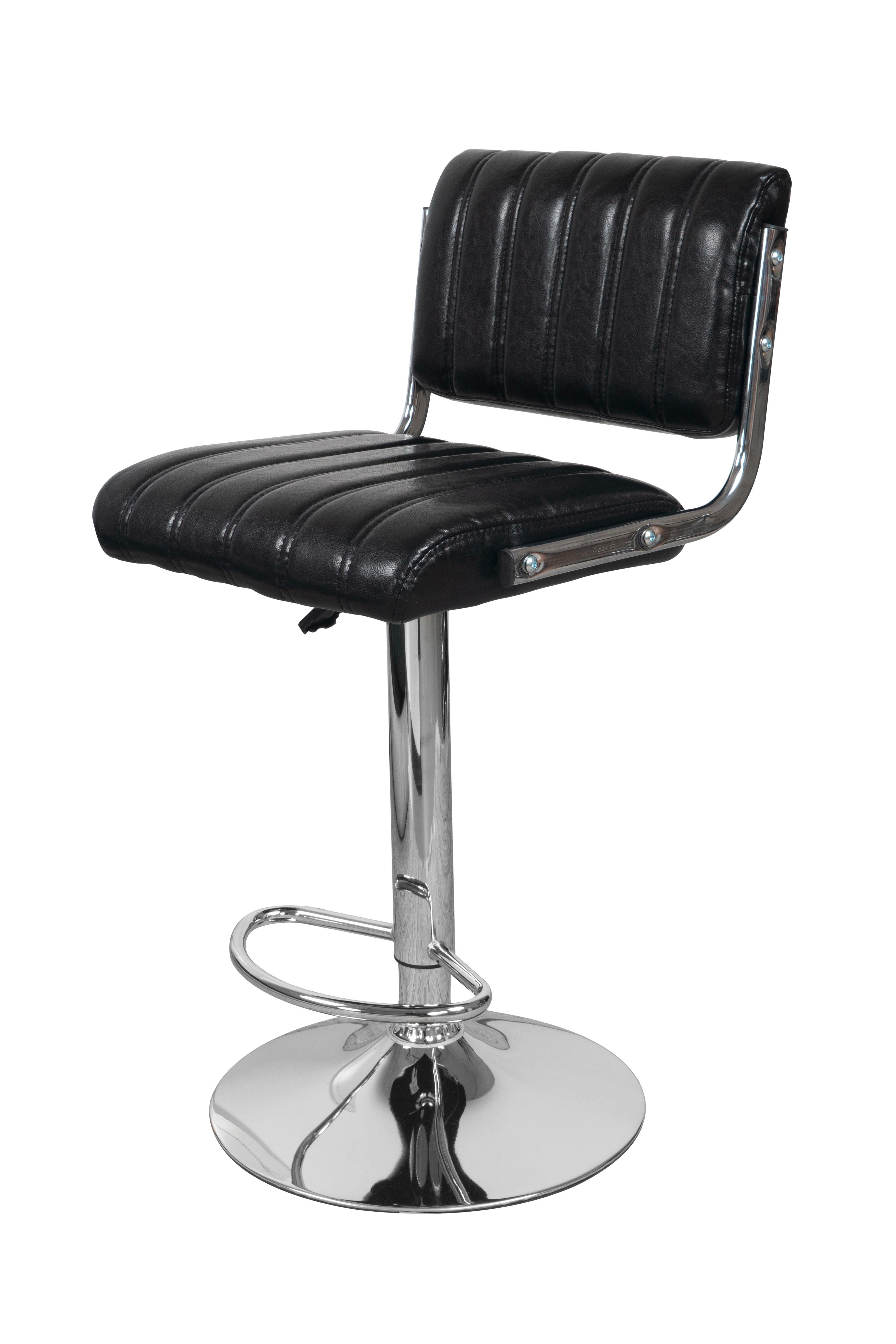 Barhocker mit Lehne 2er-Set Midnight Lederlook Schwarz