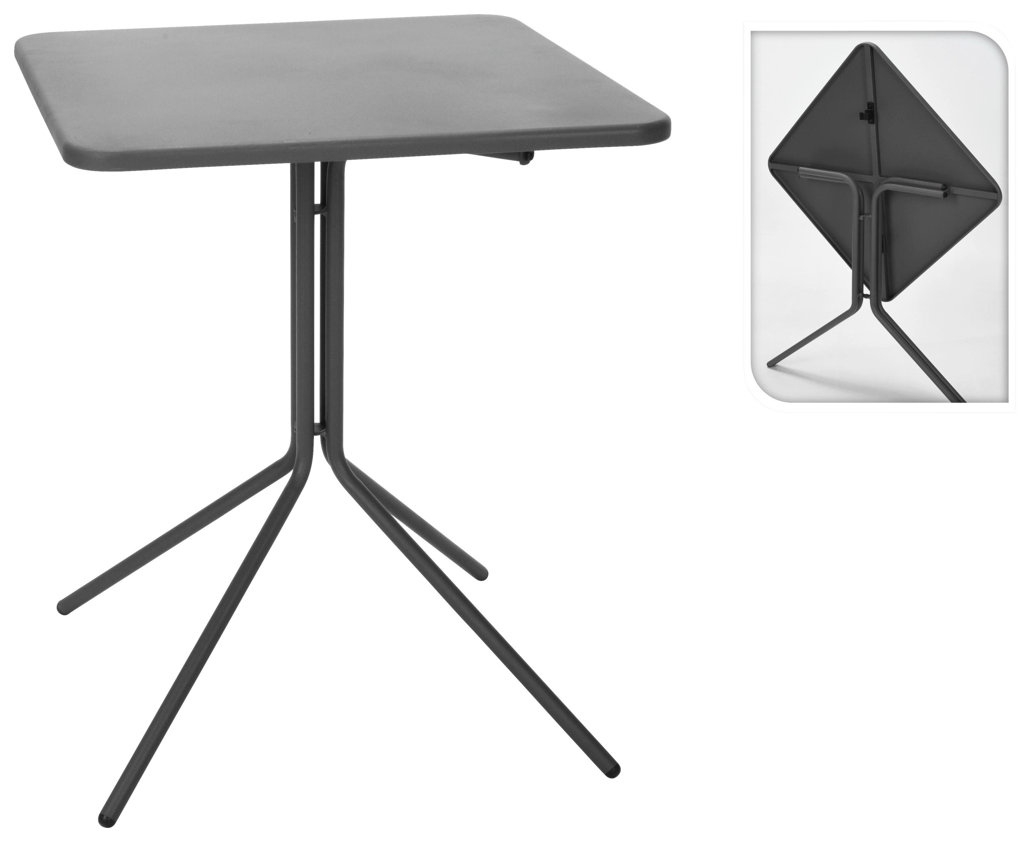 Gartentisch Klappbar Severin Stahl L: 58 Cm - Dunkelgrau, Basics, Metall (58/58/70cm)