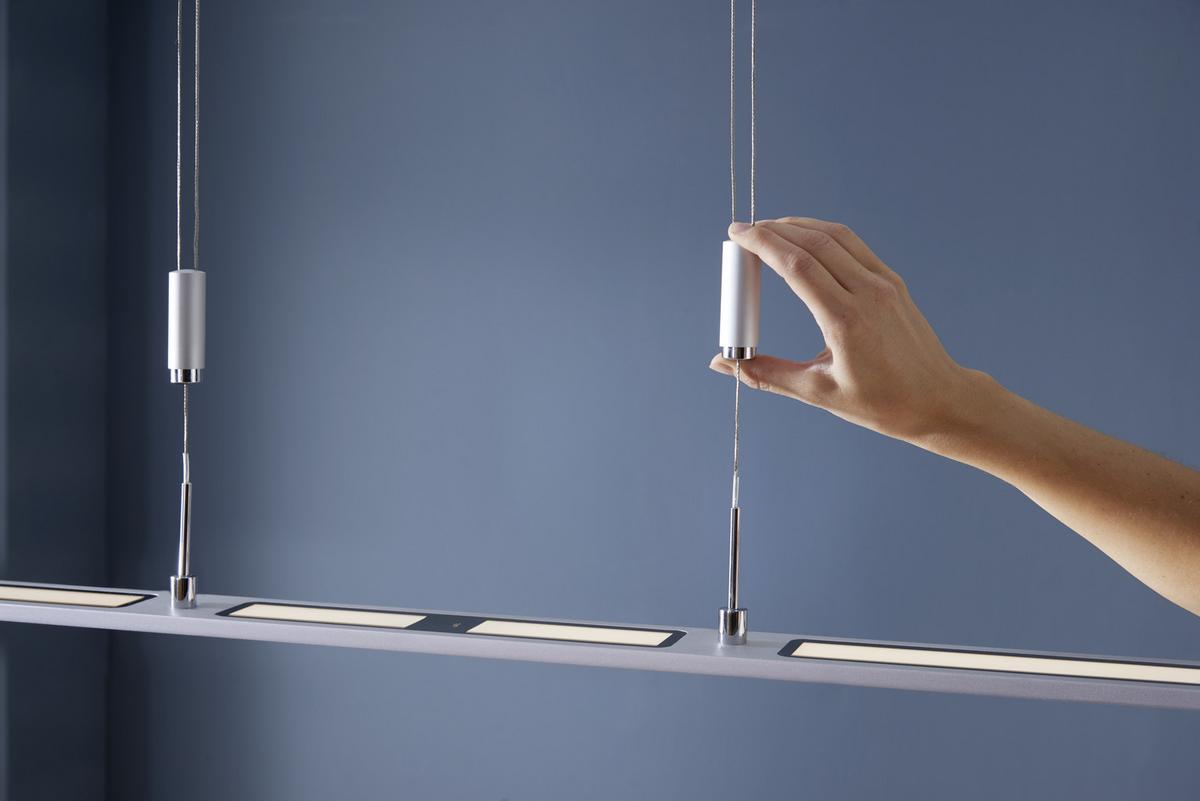 LED-Hängeleuchte Nika Alufarben B: 7 cm - Alufarben, Trend, Metall (100/7/160cm) - Paul Neuhaus