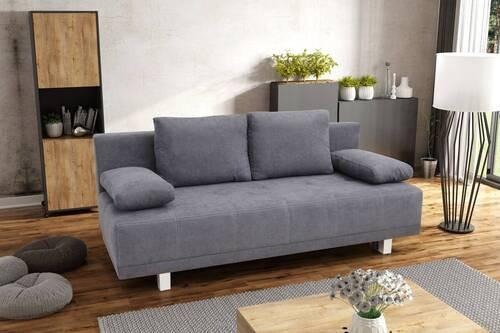 Schlafsofa Laser - Chromfarben/Anthrazit, Design, Textil (194/77/89cm) - MID.YOU