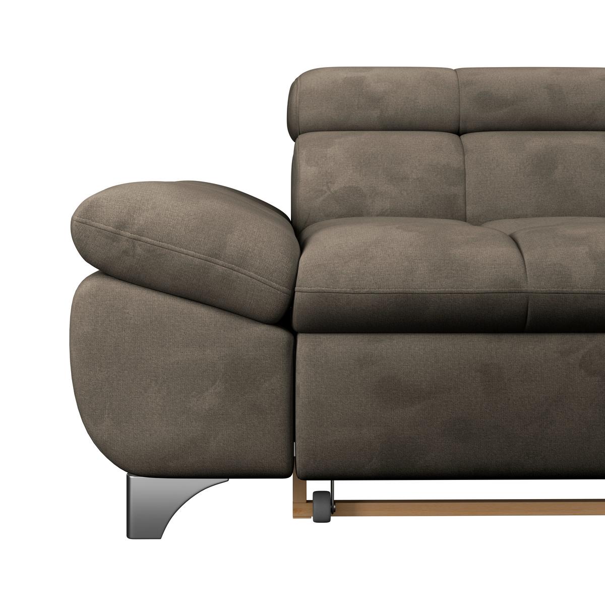 Ecksofa Gemini Taupe, B: 312cm - Taupe/Chromfarben, KONVENTIONELL, Textil (312/234cm)