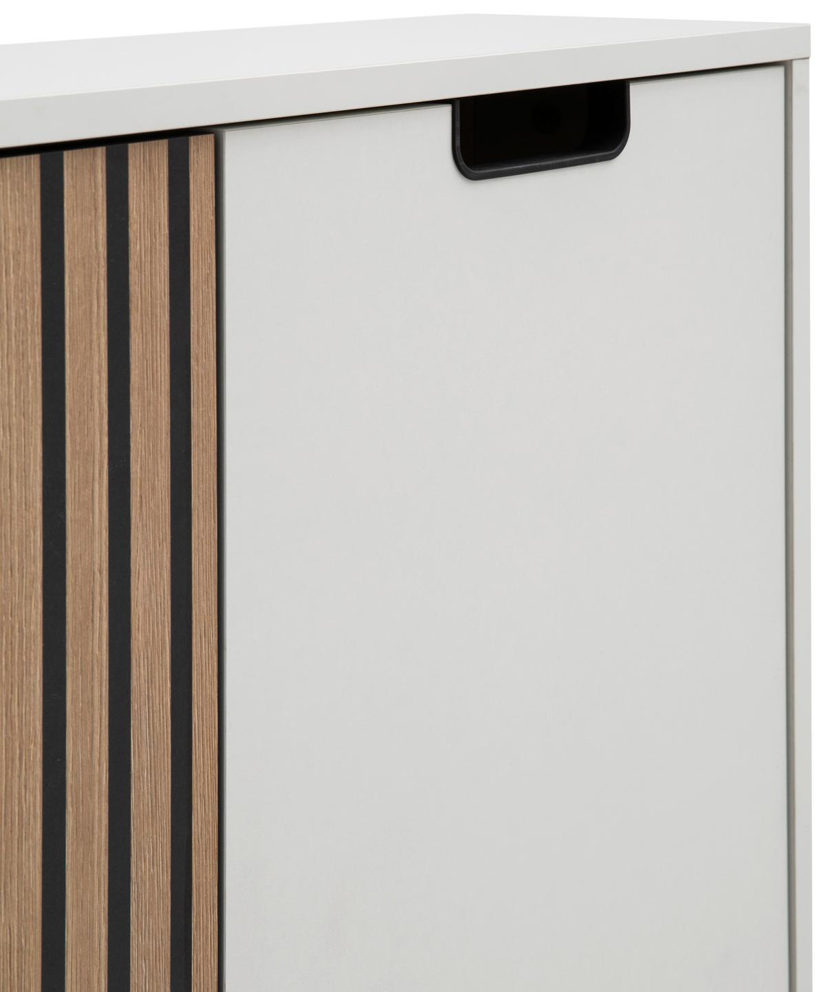 Unterschrank Weiß/Eichefarben B: 59,8 cm - Eichefarben/Schwarz, Design, Holzwerkstoff (59,8/85,2/19,55cm) - MID.YOU