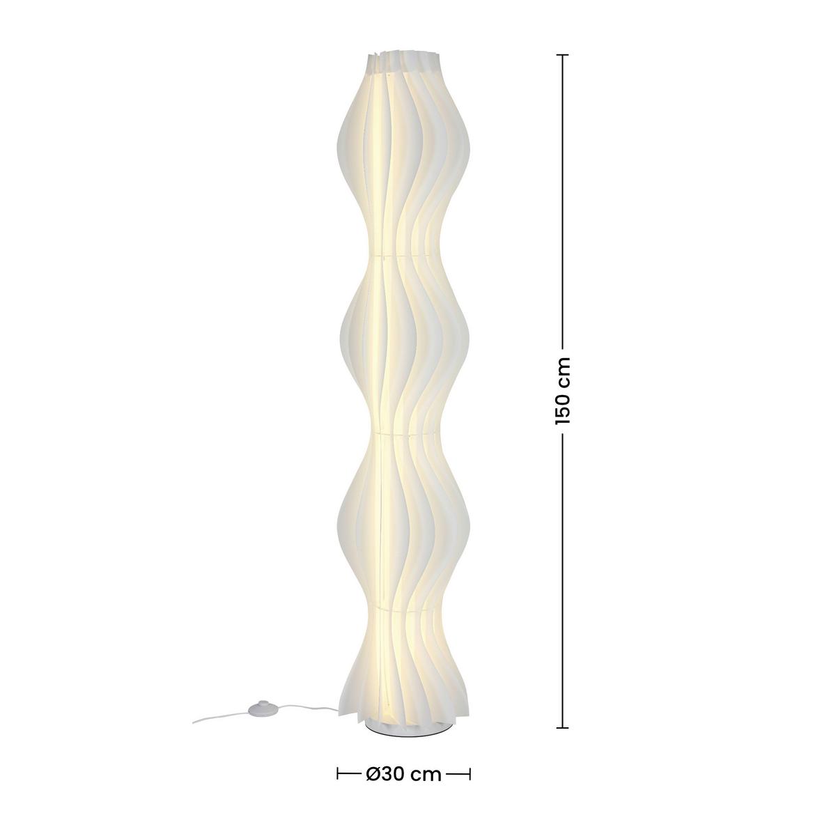 STOJACIA LED LAMPA ALEXANDER - biela, Modern, kov/plast (30/150cm) - Mömax