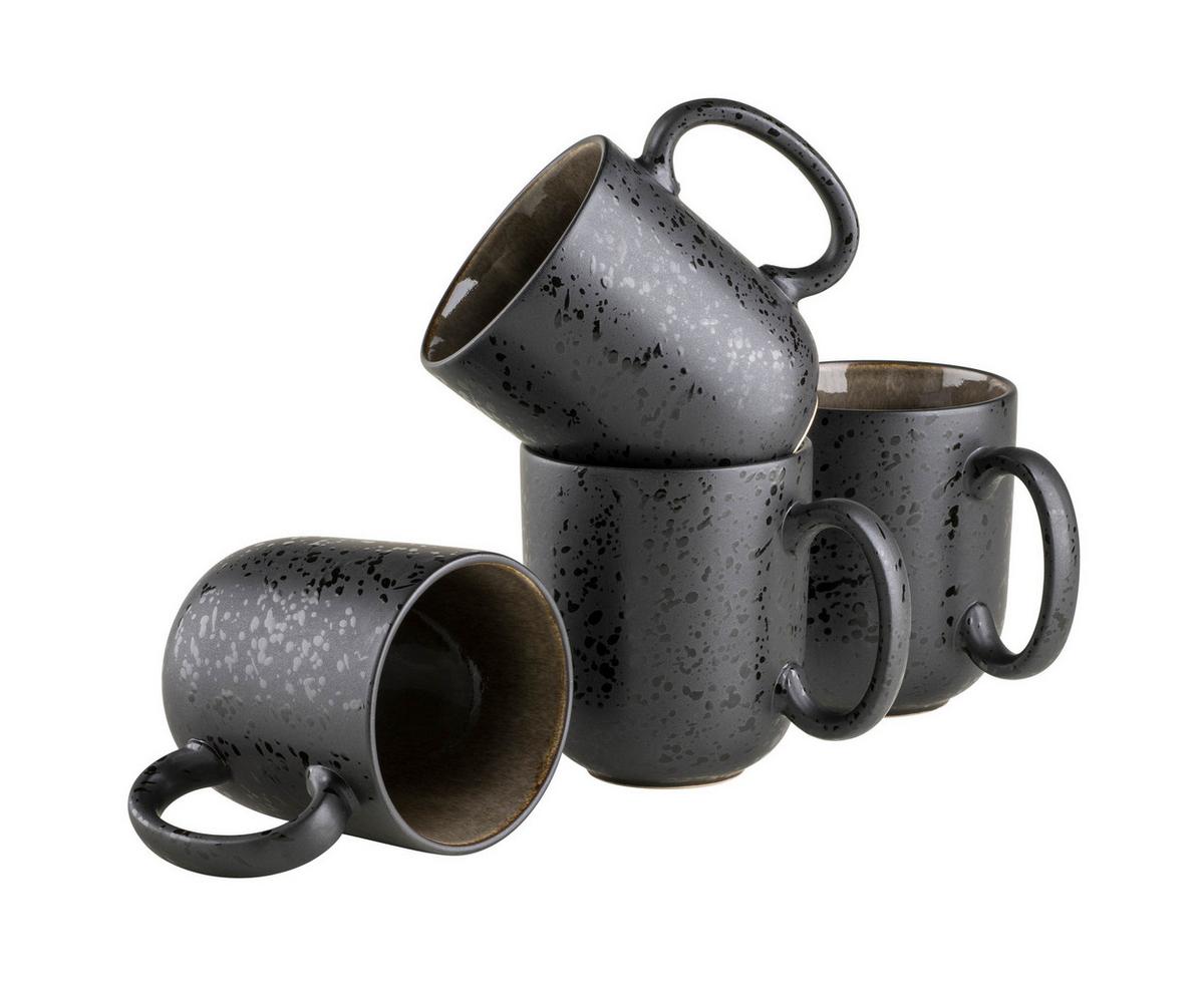 Kaffeebecherset Niara Braun Schwarz Steinzeug - Schwarz/Braun, Basics, Keramik - Mäser