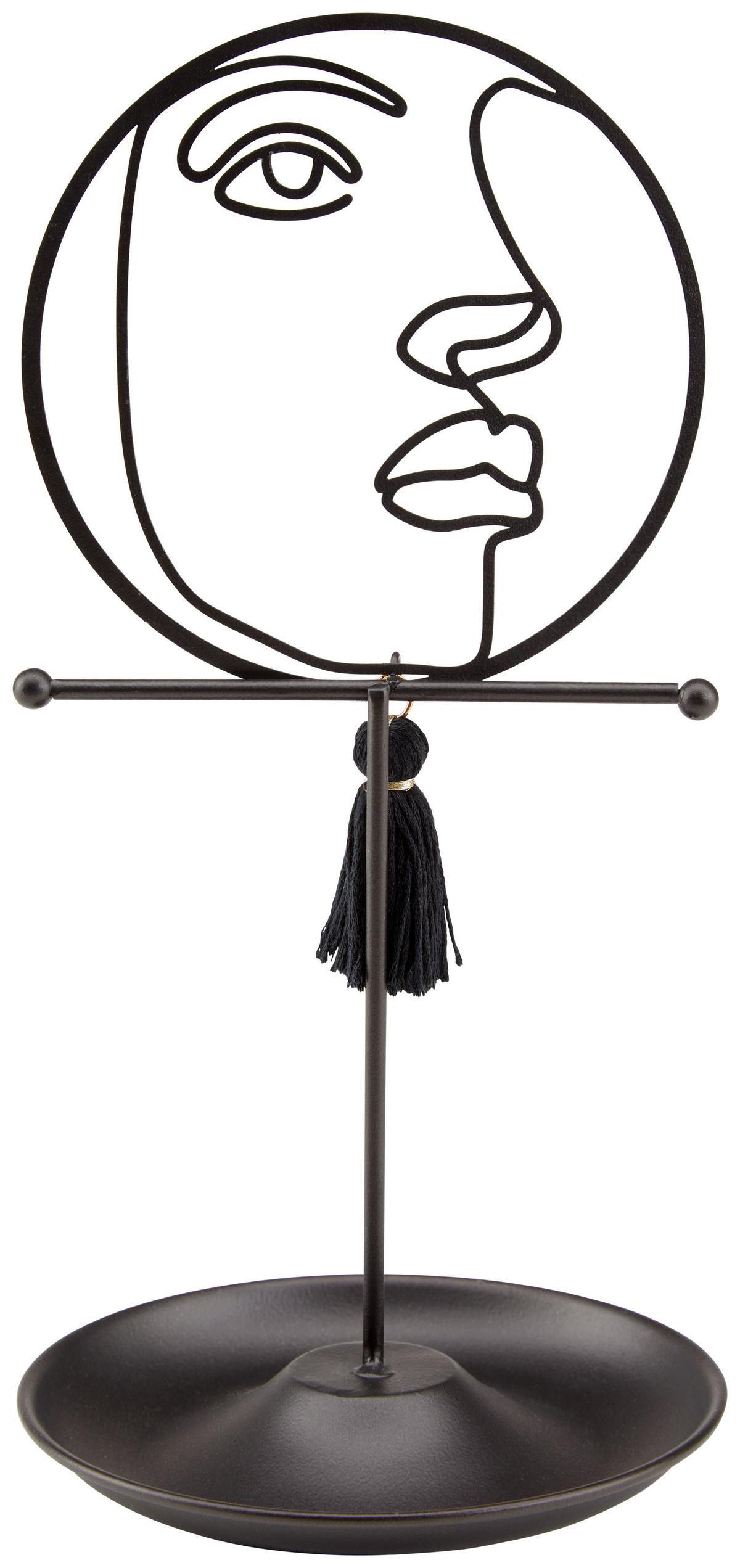 Schmuckhalter Stig Schwarz Stig - Schwarz, MODERN, Textil/Metall (13,5/19cm) - Luca Bessoni