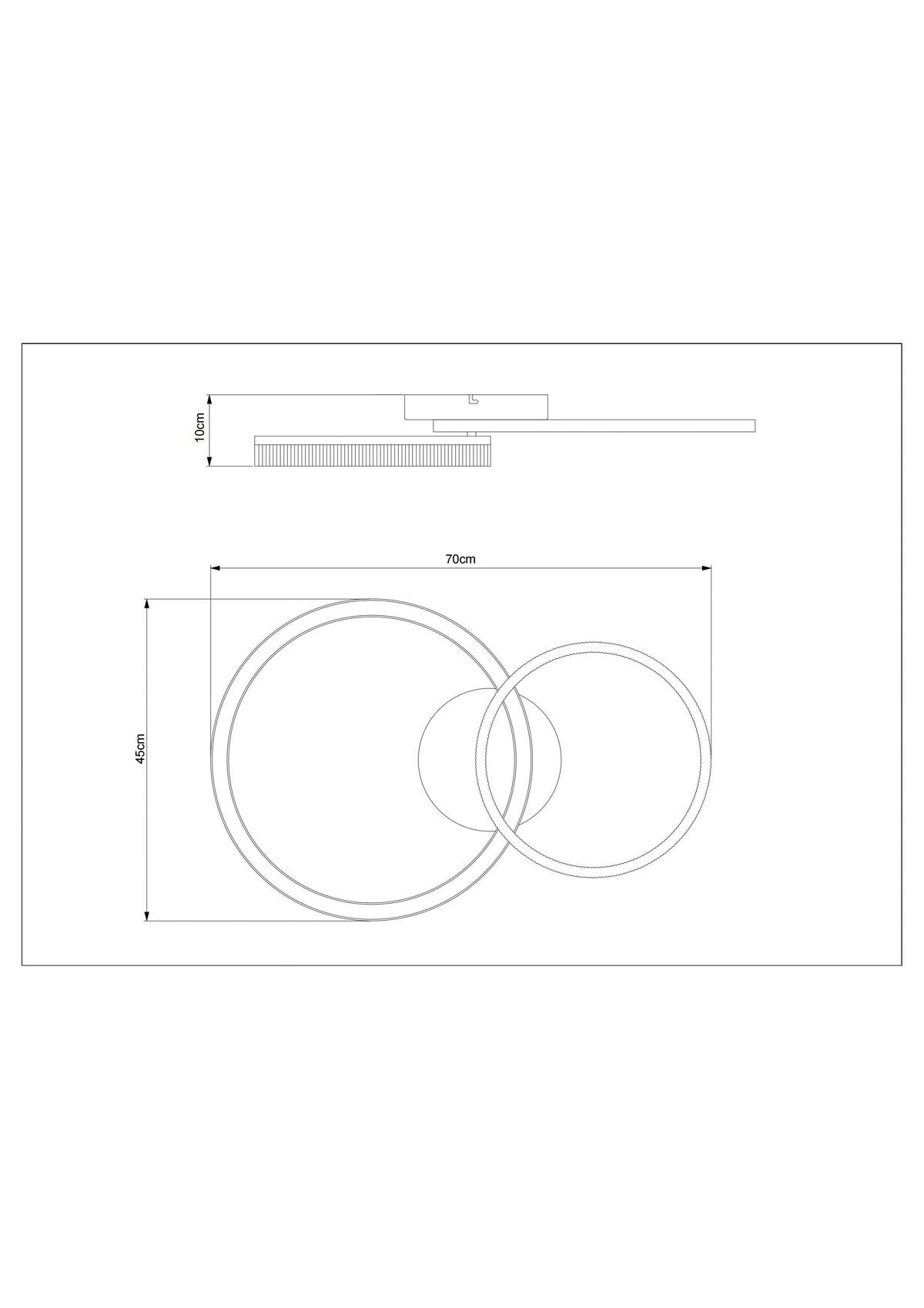 STROPNÉ LED SVIETIDLO RIO - šampanská, Modern, kov/plast (70/45/10cm) - Mömax