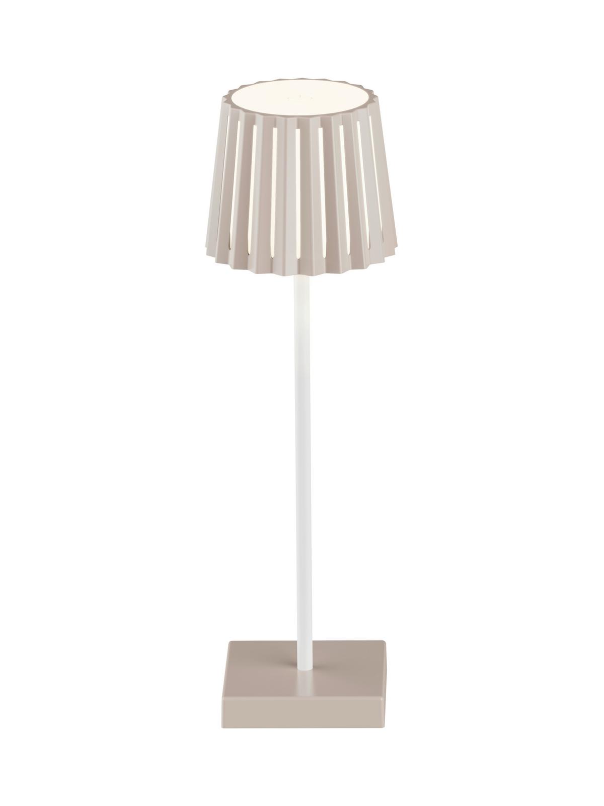 NABÍJATEĽNÁ STOLNÁ LAMPA PLISI - biela/cappuccino, Modern, kov/plast (10/28cm) - Mömax