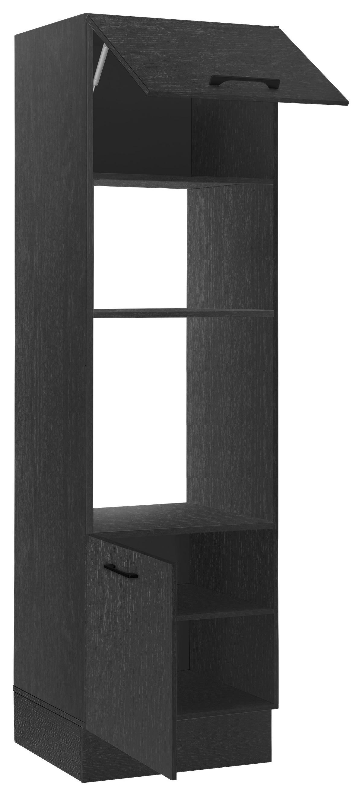 Skrinka na vstavané spotrebiče TURIN - čierna, Modern, kov/kompozitné drevo (60cm)