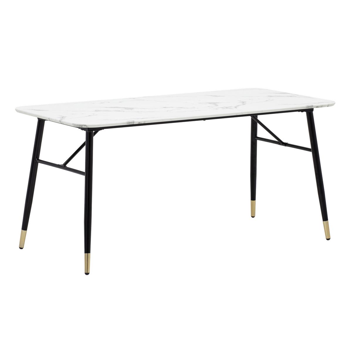 JEDÁLENSKÝ STÔL 140X80CM - čierna/zlatá, Design, kov/kompozitné drevo (140/76/80cm) - MID.YOU