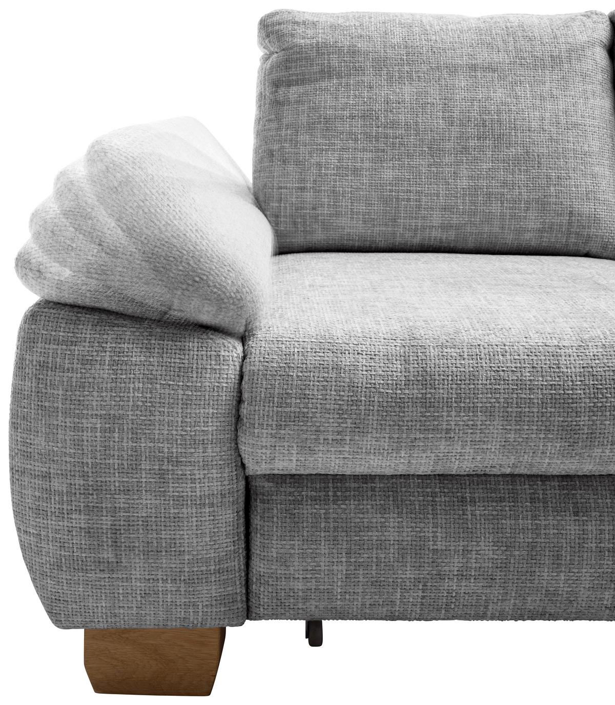 Eckschlafsofa Positano Silberfarben S: 265x206 Cm - Wildeiche/Silberfarben, MODERN, Textil (265/206cm) - Livetastic