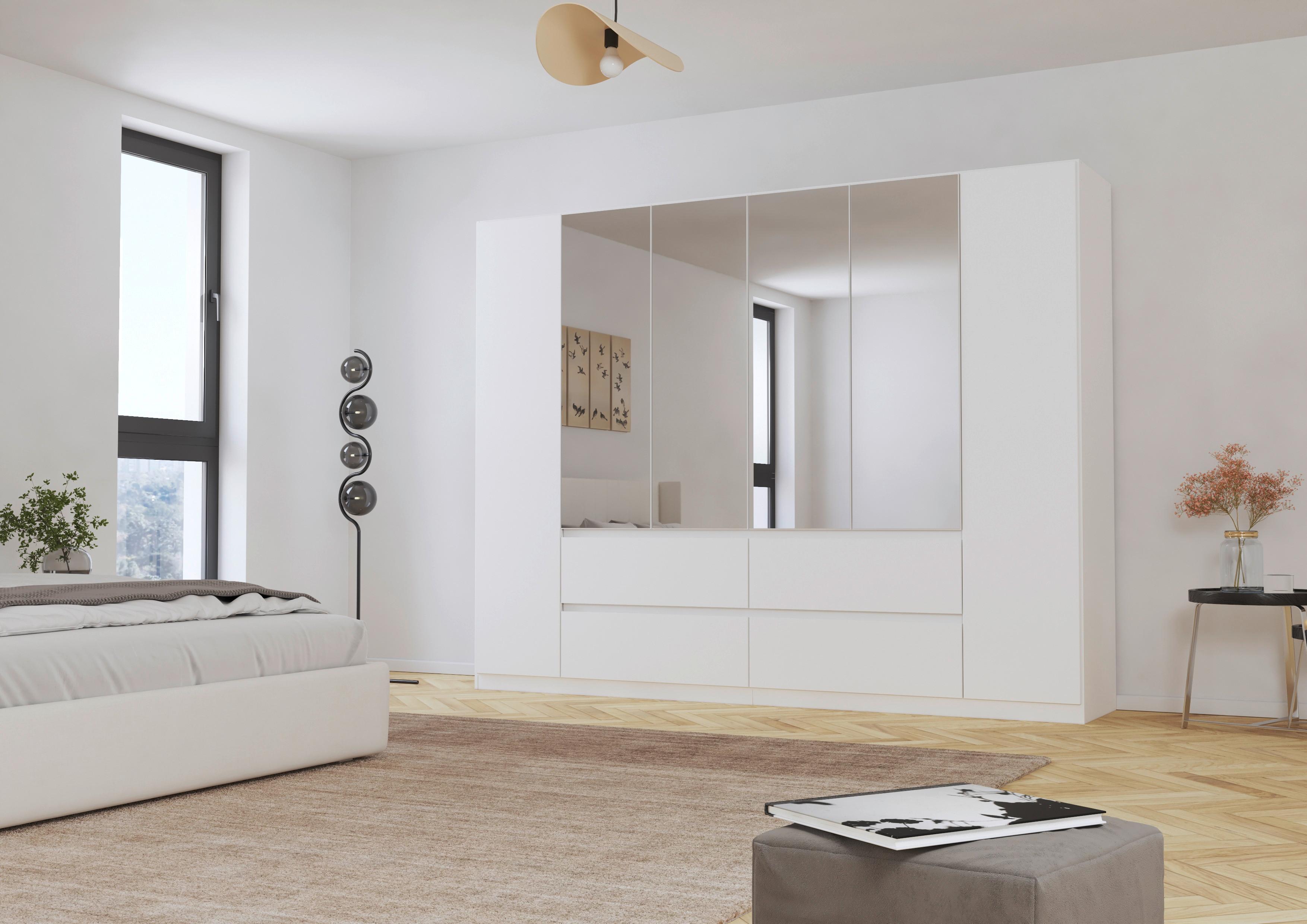 Drehtürenschrank Mainz Weiß B: 271 cm - Silberfarben/Weiß, Basics, Holzwerkstoff (271/210/54cm) - Rauch Möbel