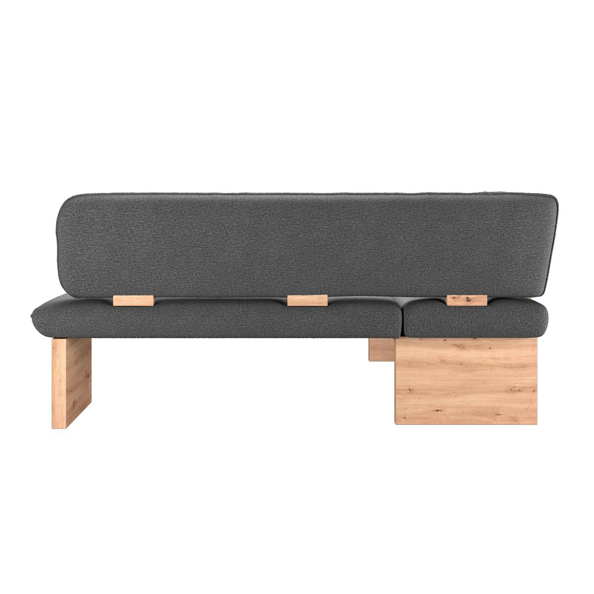 Eckbank Beluna Ii Webstoff Schwarz, B: 170cm - Eichefarben/Schwarz, KONVENTIONELL, Holz/Textil (170/212cm) - James Wood