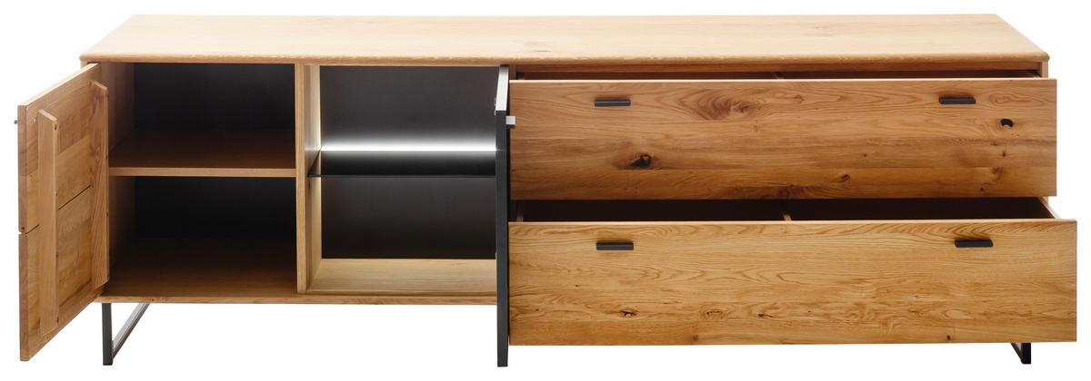 Lowboard Arezzo Wildeiche/Anthrazit B: 209 cm - Wildeiche/Anthrazit, Design, Glas/Holz (209/68/50cm) - MID.YOU