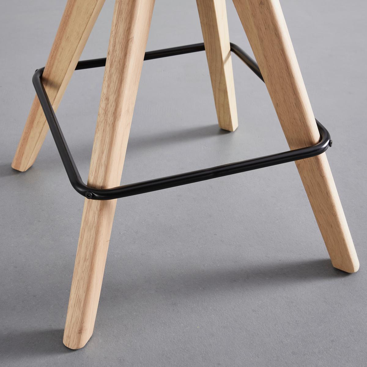 Barová židle LEONIE otočný sedák - růžová/barvy dubu, Moderní, kov/dřevo (55/106/56cm) - Bessagi Home