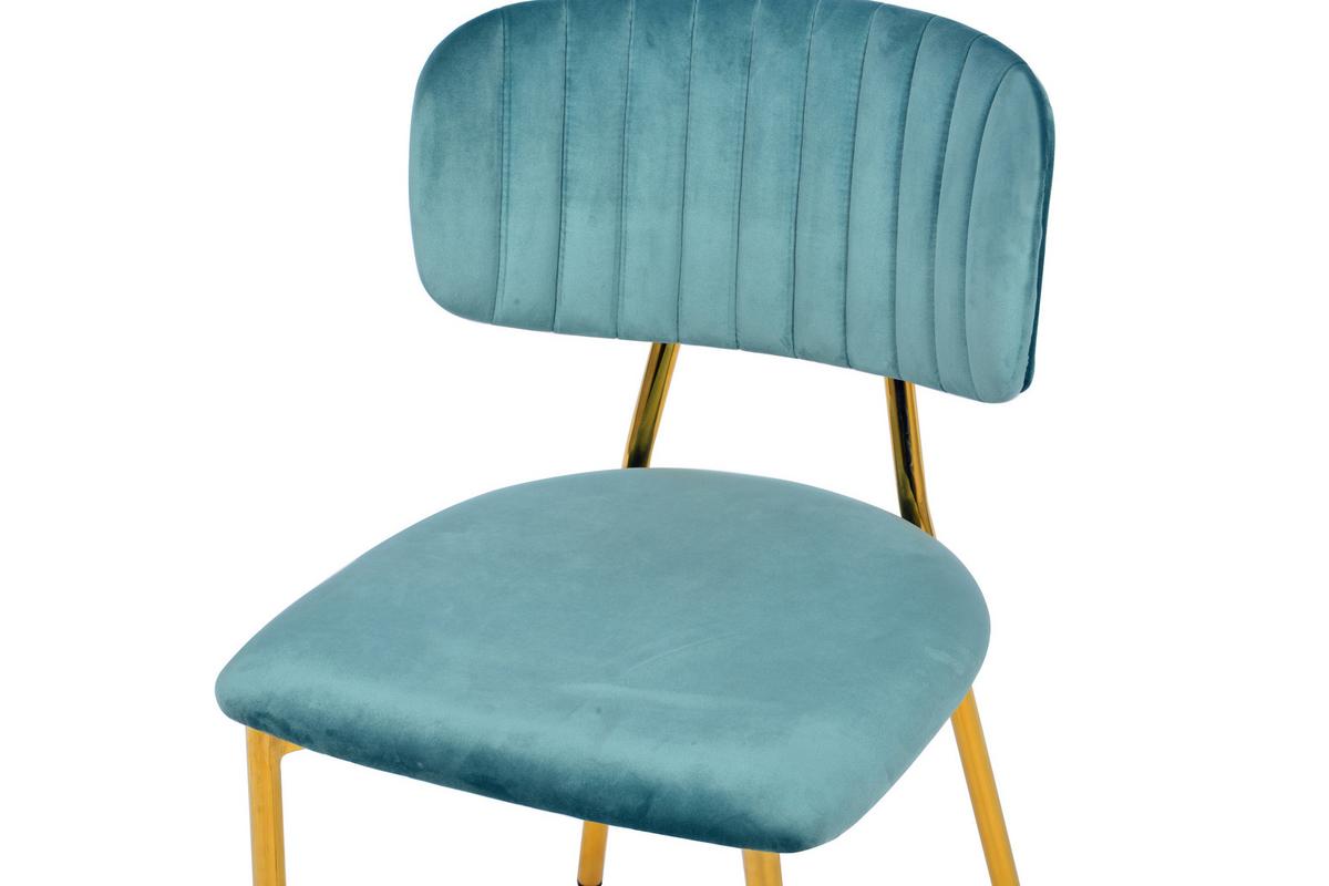SADA STOLIČIEK KIAN MINT - zlatá/mätovozelená, Modern, kov/textil (47/80/51cm) - MID.YOU