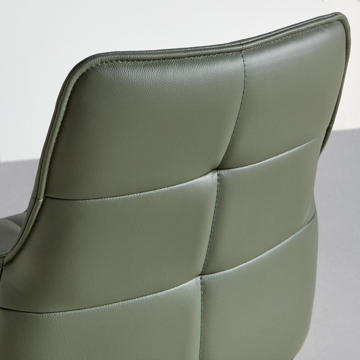 Židle s područkami VINCENT, pravá kůže, zelená - černá/zelená, Moderní, kov/kůže (58/87/63cm) - Premium Living
