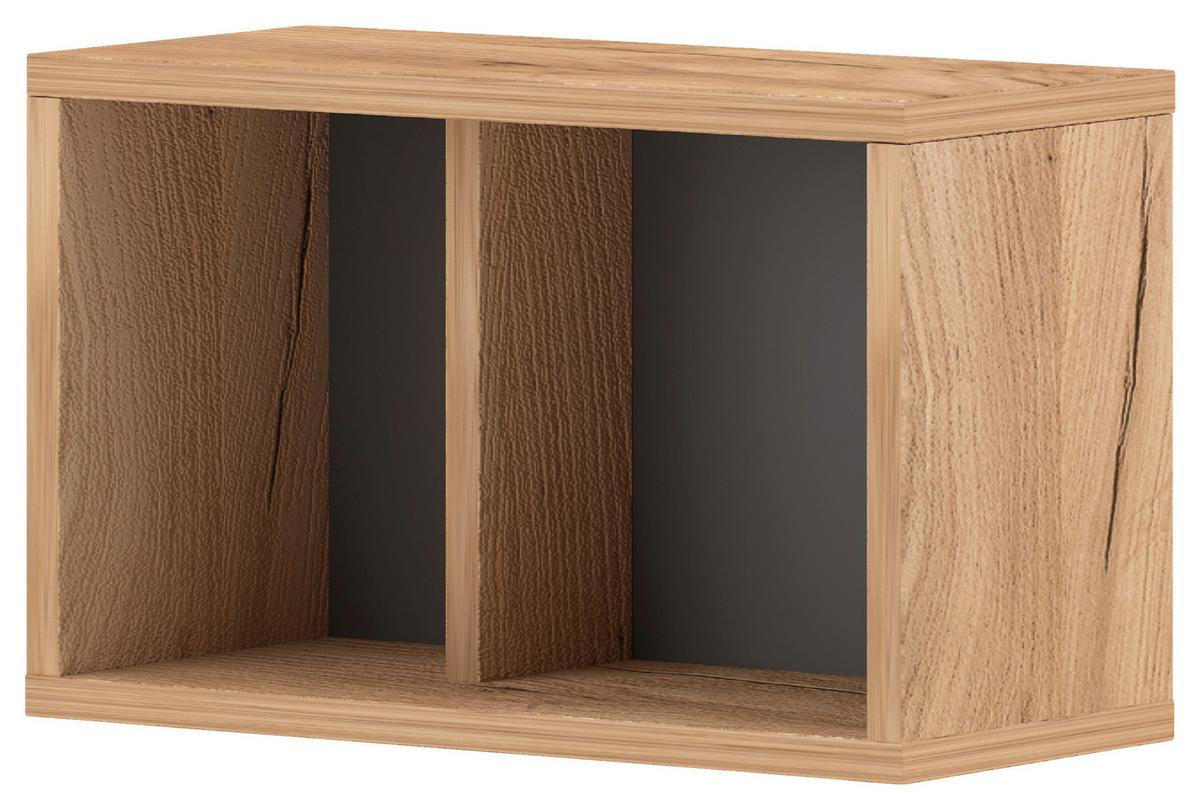 Hängeschrank Set Barcelona B: 40 cm Graphit-/Eichefarben - Eichefarben/Graphitfarben, Design, Holzwerkstoff/Kunststoff (80/25/18-26,8cm) - MID.YOU