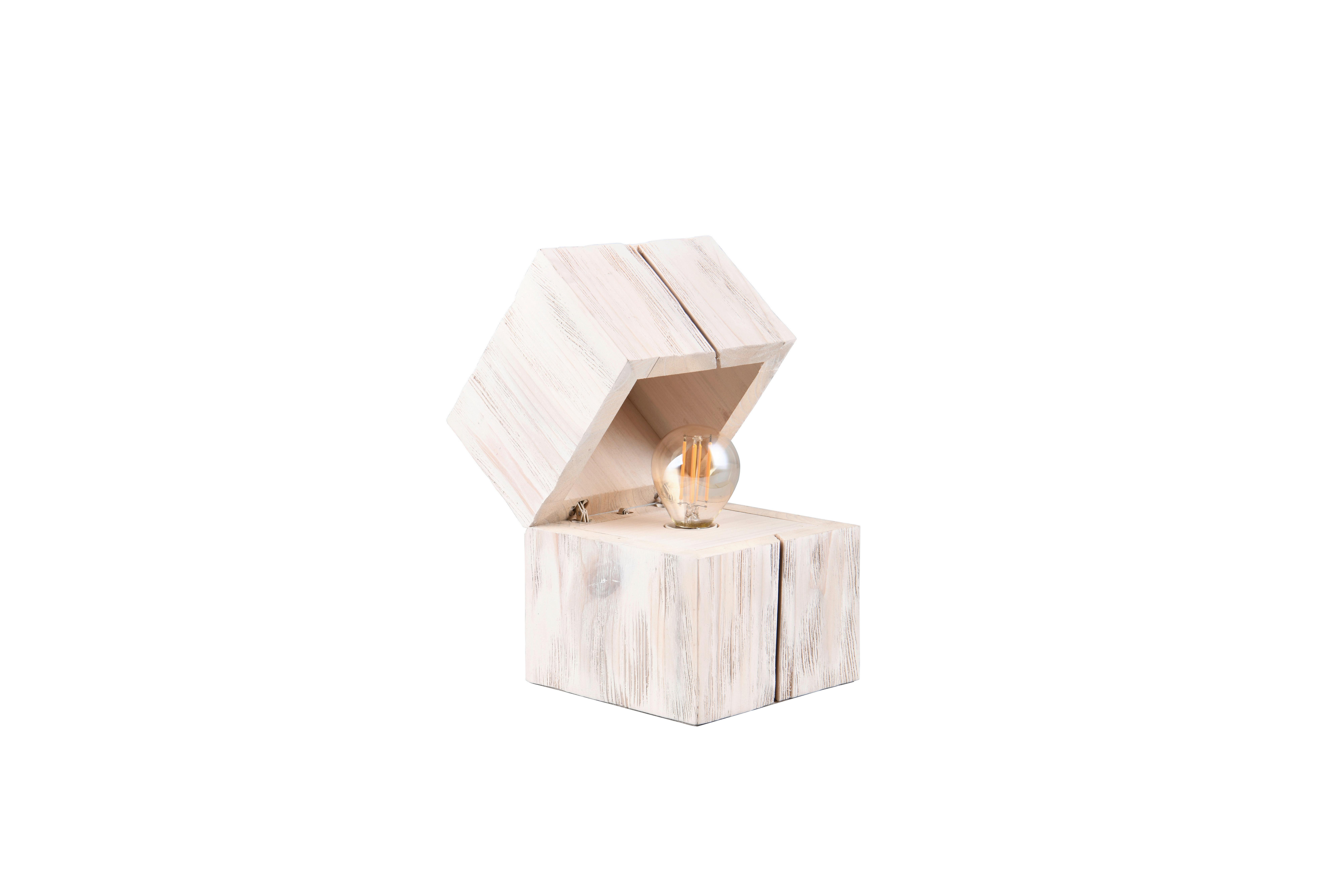 Tischleuchte 514110101 Treasure - Weiß, Trend, Holz (12/12/16cm) - Trio Leuchten
