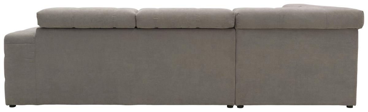 Ecksofa Mit Sitztiefen- Verstellung Brandon Silbern - Silberfarben/Schwarz, Design, Textil (228/275cm) - MID.YOU