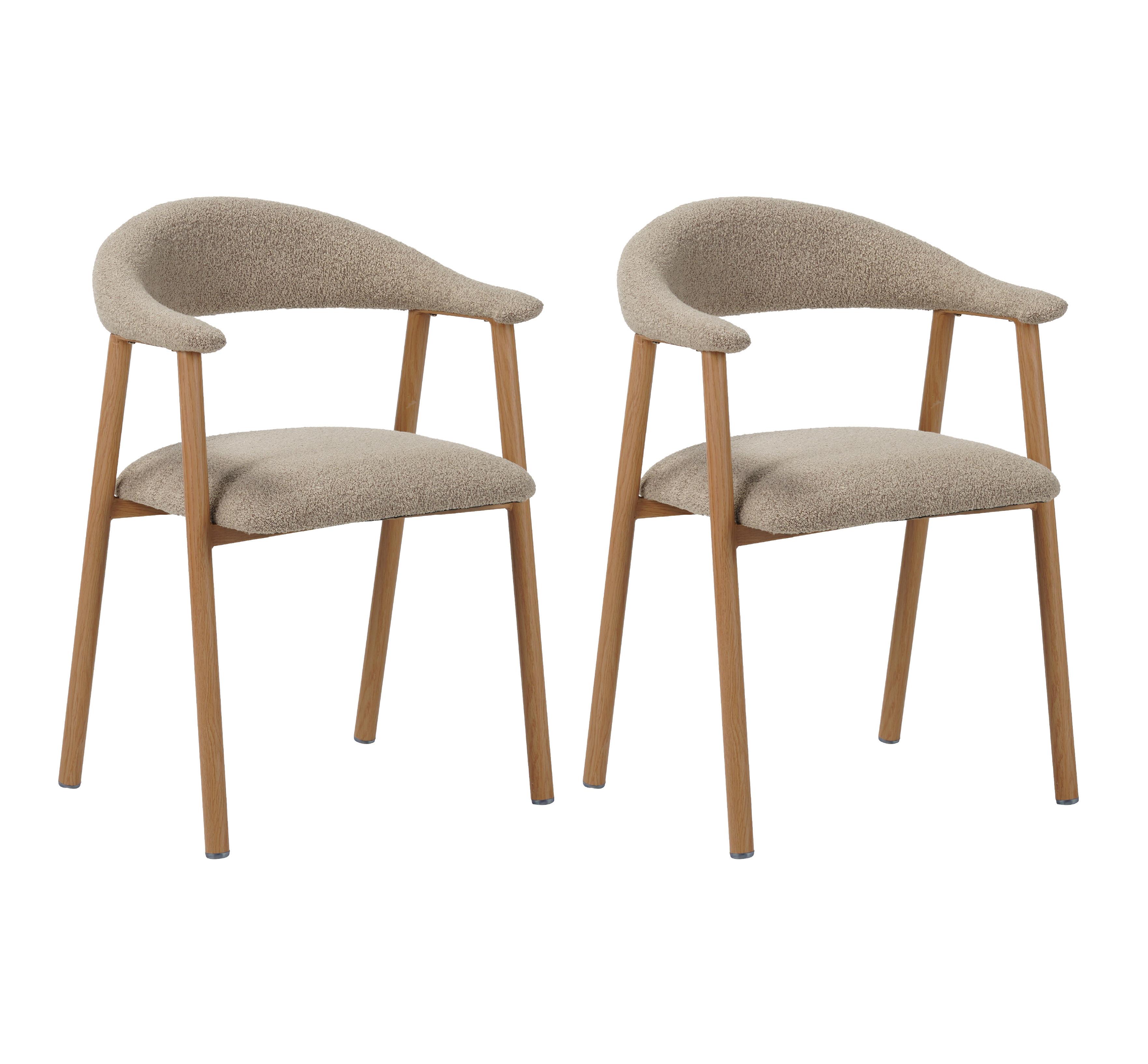 ARMLEHNSTUHL-SET Suki Sandfarben B: 82cm - Sandfarben, MODERN, Textil/Metall (55/82/55cm) - Livetastic