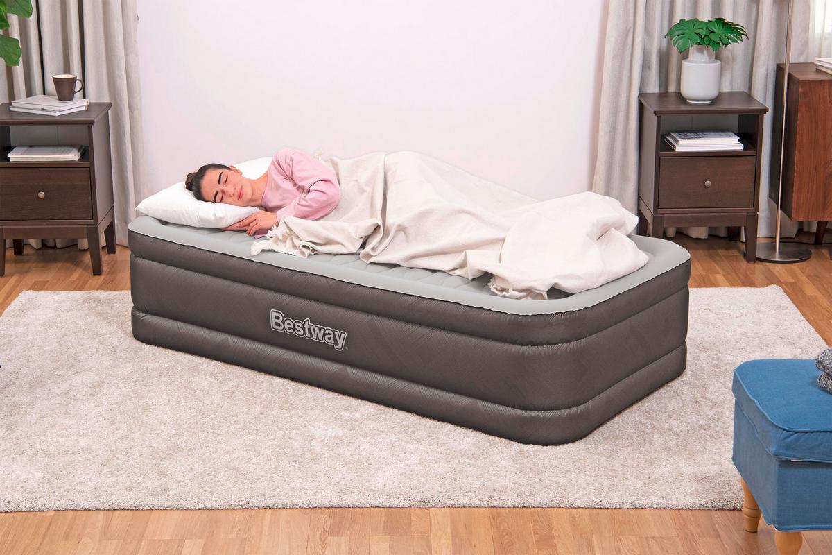 Luftbett Anita 191x97x46 cm Bis 180kg, inkl. Pumpe - Braun/Grau, KONVENTIONELL, Kunststoff/Metall (191/97/46cm) - Bestway