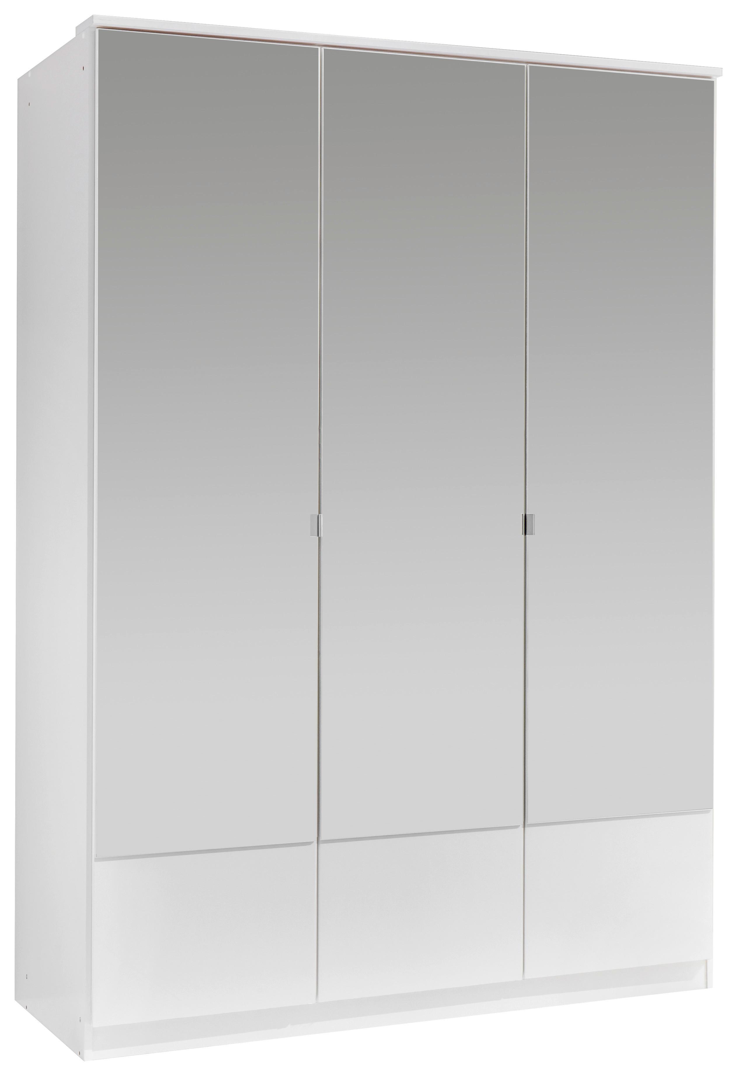 Drehtürenschrank m. Spiegeltür 135cm Imago, Weiß Dekor